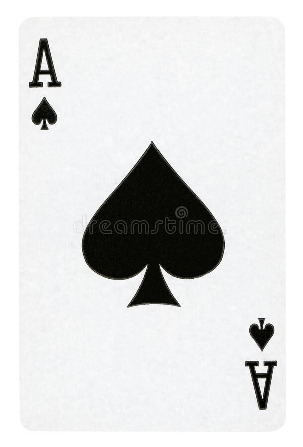 Ace of Spades Playing Card Isolated on White Stock Image - Image ...