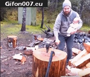 Chopping-Wood-Man-with-Baby-Super-Gif.gif