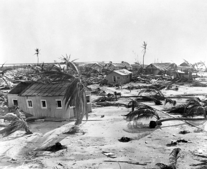 Fallen trees lie scattered in Long Key, Fla., after the 1935 Labor Day Hurricane — the strongest hurricane on record to make U.S. landfall.